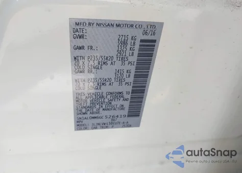 2016 Infiniti Qx60 из США, поврежденный, VIN 5N1AL0MM6GC526419